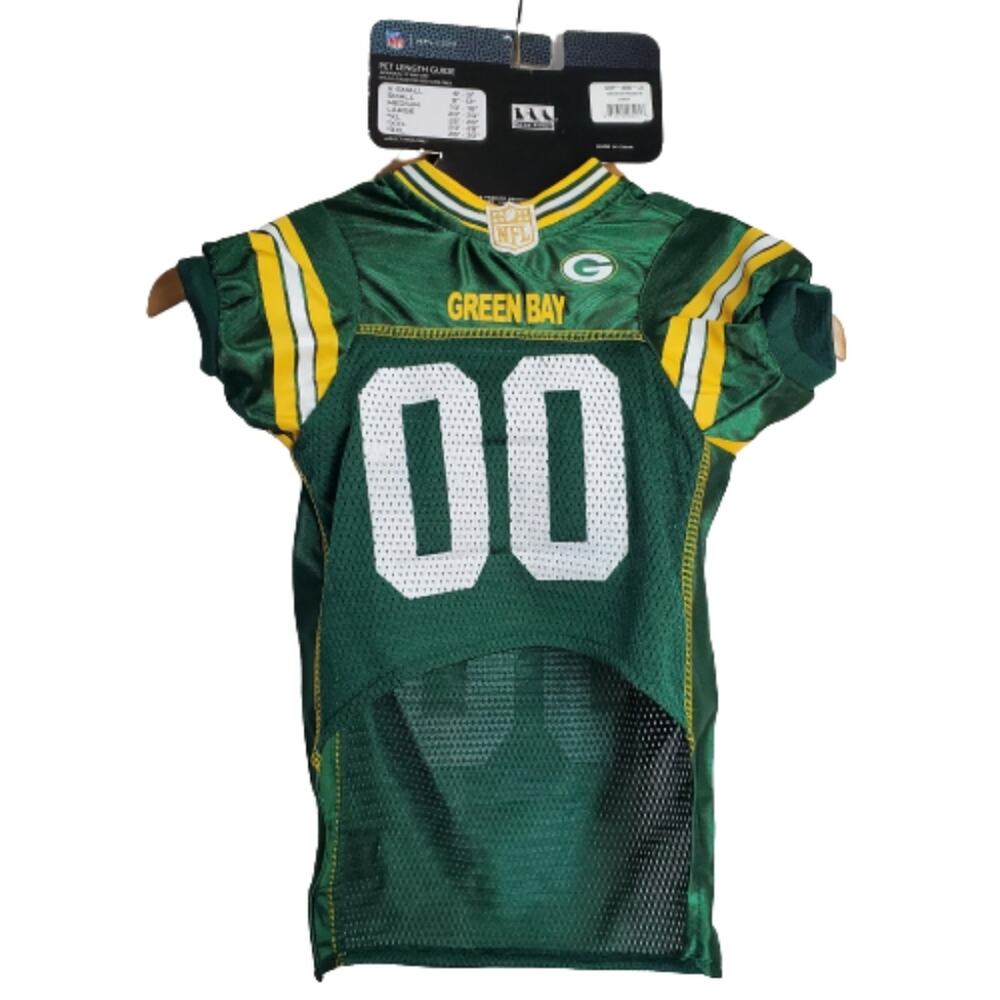 NFL Green Bay Packers Dog Football Jersey Size Large Official Team Pet Wear Fan